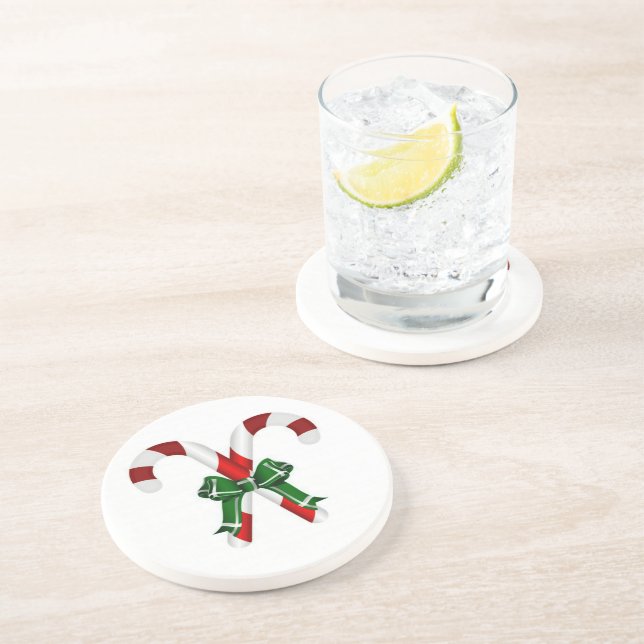 Weihnachtskandystick mit Bohne Getränkeuntersetzer (Seite)