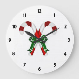 Weihnachtskandystick mit Bohne Große Wanduhr