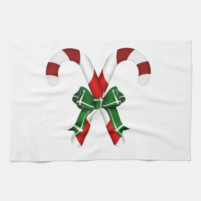 Weihnachtskandystick mit Bohne Handtuch (Horizontal)
