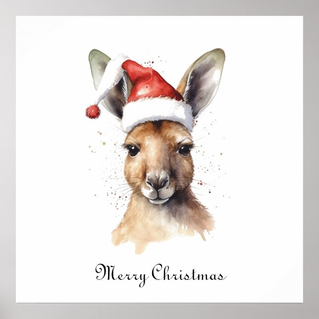Weihnachtskanguru, anpassbar poster (Vorne)