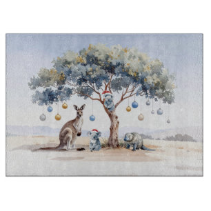 Weihnachtskänguru Koalas Schnabeltier Gummibaum Tr Schneidebrett