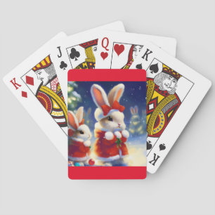 Weihnachtskaninchen (3) spielkarten