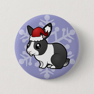 Weihnachtskaninchen (aufgestellte Ohren glattes Fe Button