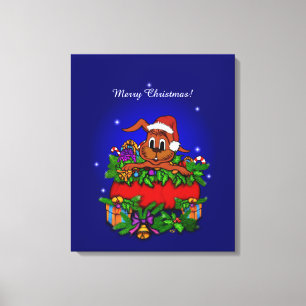 Weihnachtskaninchen Leinwanddruck