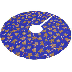 Weihnachtskaninchen und Lebkuchen Polyester Weihnachtsbaumdecke