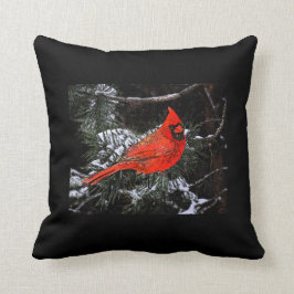 WeihnachtsKardinalReversible (Schwarzes) Kissen