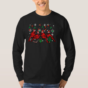 Weihnachtskardinalvögel Santa Süß Xmas Männer Frau T-Shirt
