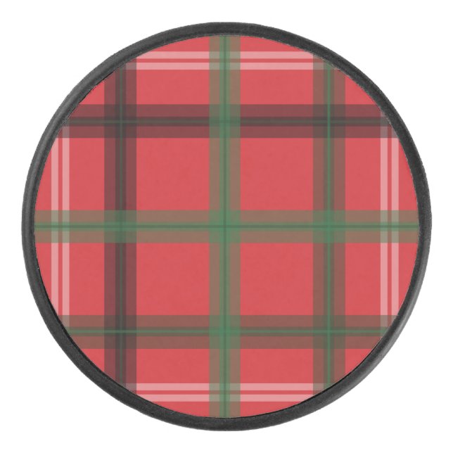 Weihnachtskariert Eishockey Puck (Vorderseite)