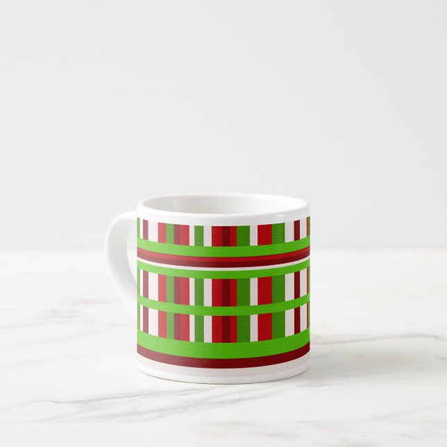 WeihnachtsKariert Espressotasse (Vorderseite Links)