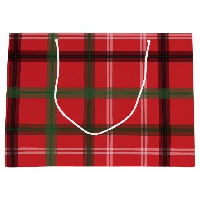 Weihnachtskariert Große Geschenktüte (Vorderseite)