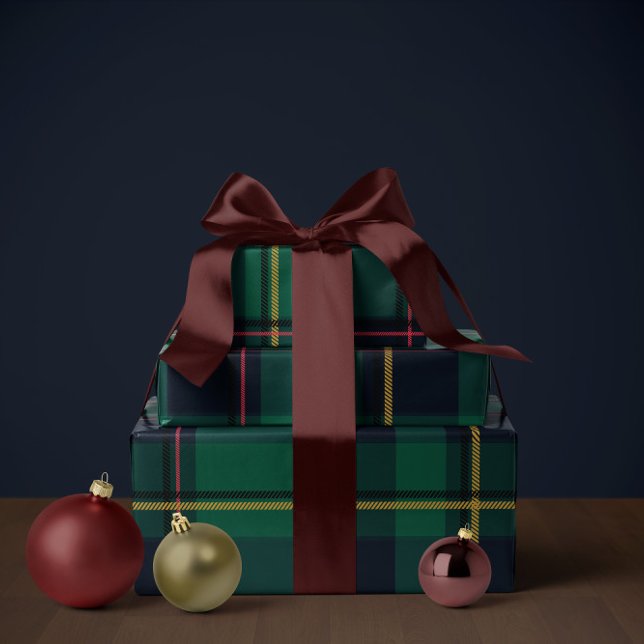 Weihnachtskariert klassisch Feiertage einfach Geschenkpapier (Von Creator hochgeladen)