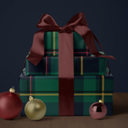Weihnachtskariert klassisch Feiertage einfach Geschenkpapier