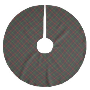 Weihnachtskariert schwarz rot grün diagonales Must Polyester Weihnachtsbaumdecke