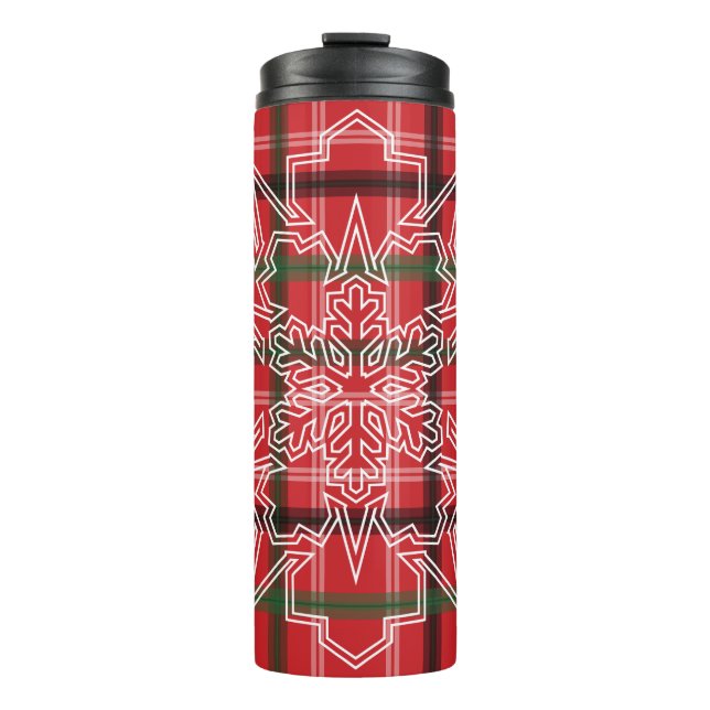 Weihnachtskariert Thermosbecher (Vorderseite)