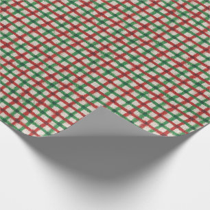 Weihnachtskarierte Imitat-Leinwand Geschenkpapier