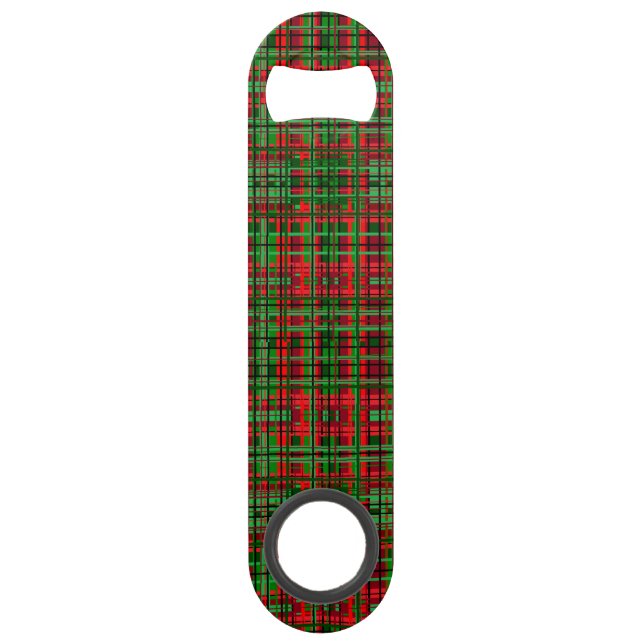 Weihnachtskarierter Tartan Speed Flaschenöffner (Vorderseite)