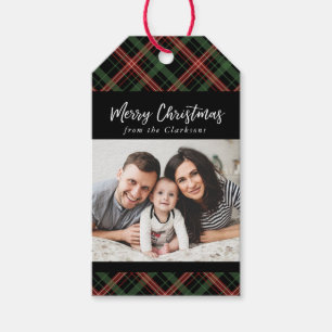 Weihnachtskarierter WeihnachtsFoto-Geschenk-Umbau Geschenkanhänger