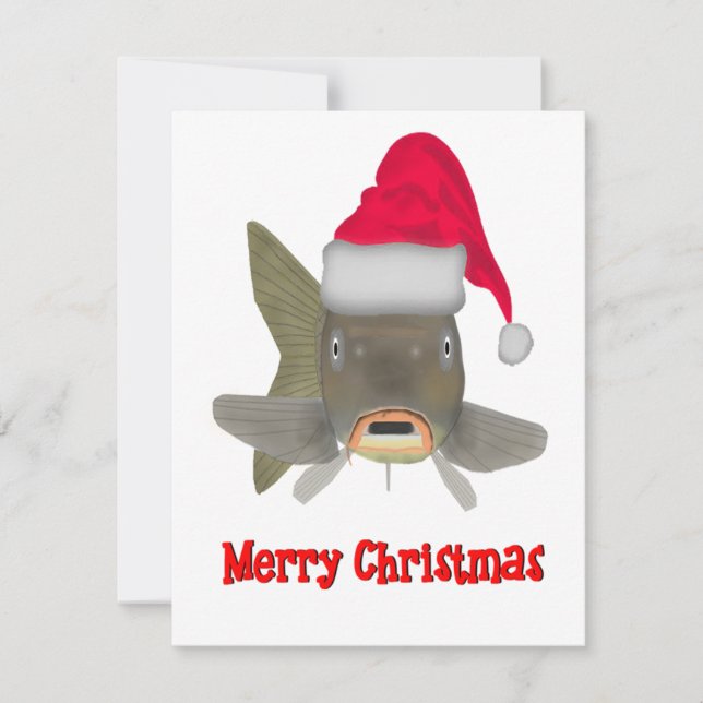 Weihnachtskarpfen Mitteilungskarte (Vorderseite)
