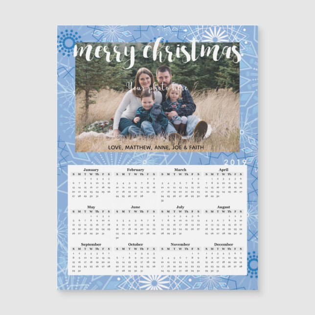 Weihnachtskarte 2019 Magnetkalender-Foto Magnetkarte (Vorderseite)