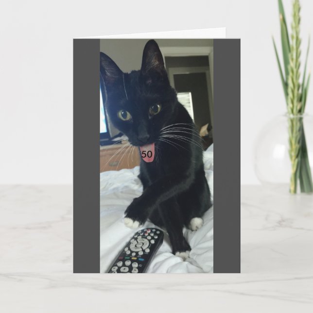 Weihnachtskarte 50. Katze Karte (Vorderseite)