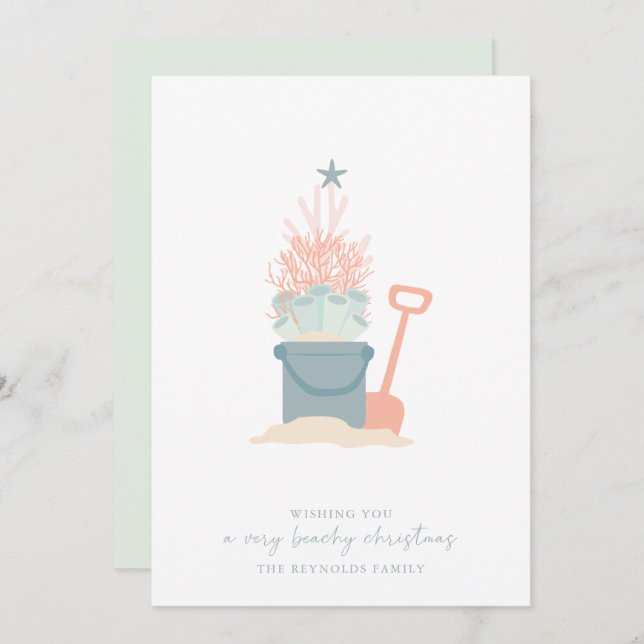 Weihnachtskarte am Meer Feiertagskarte (Vorne/Hinten)