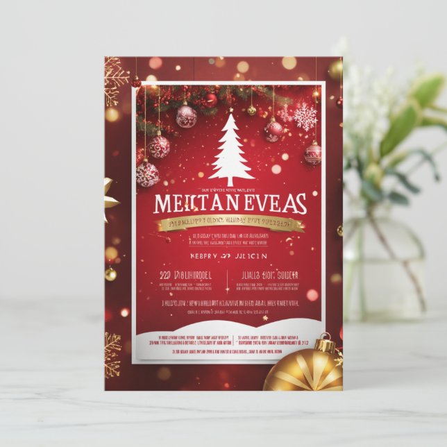 Weihnachtskarte Ankündigung (Stehend Vorderseite)