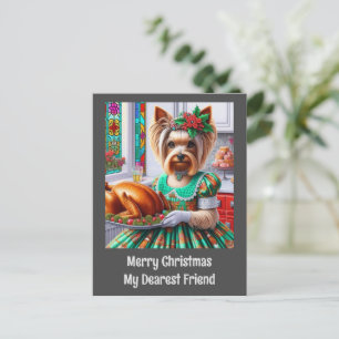 Weihnachtskarte   Australian Silky Terrier Dog Xma Postkarte