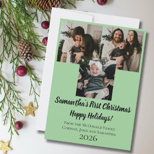 Weihnachtskarte Baby erstes Weihnachten 3 Foto Nam