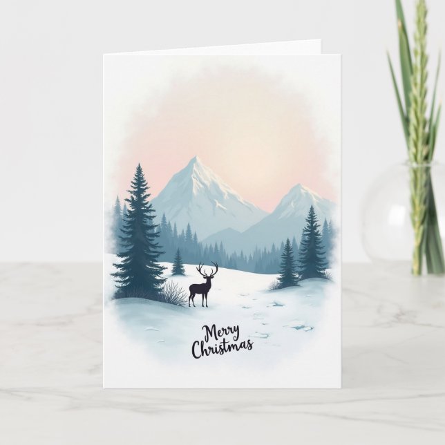 Weihnachtskarte Berggipfel Karte (Vorderseite)