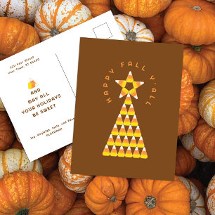 Weihnachtskarte Braun – Candy Corn Baum Postkarte