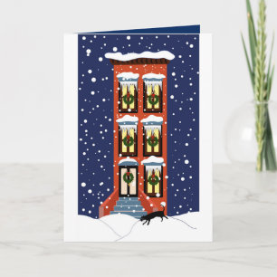Weihnachtskarte Brownstone Feiertagskarte
