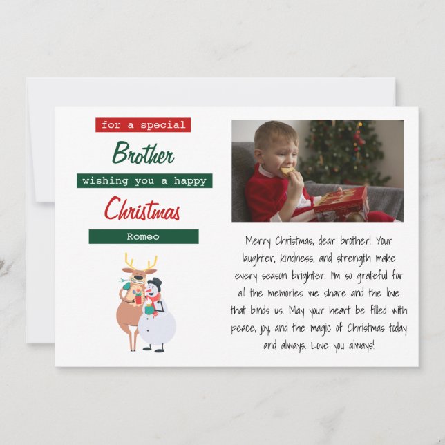 Weihnachtskarte "Brüderliche Liebe" Feiertagskarte (Vorderseite)