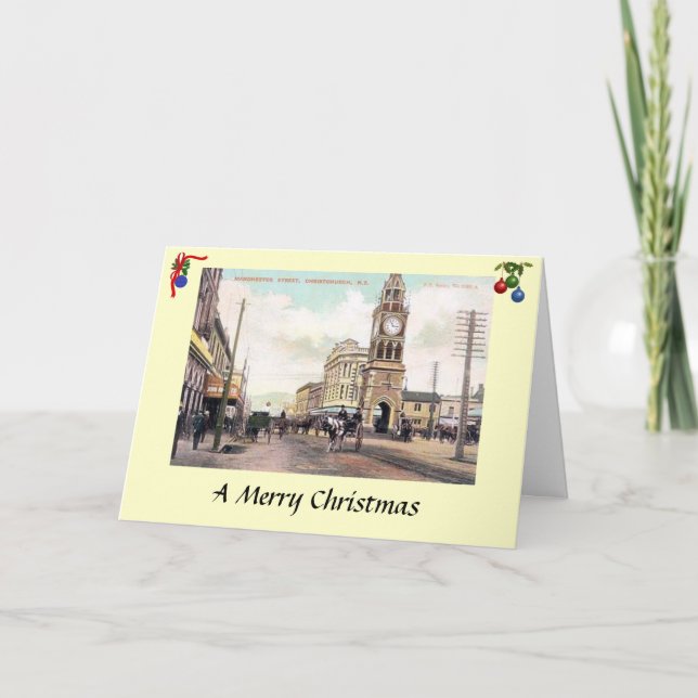 Weihnachtskarte - Christchurch, Neuseeland Feiertagskarte (Vorderseite)