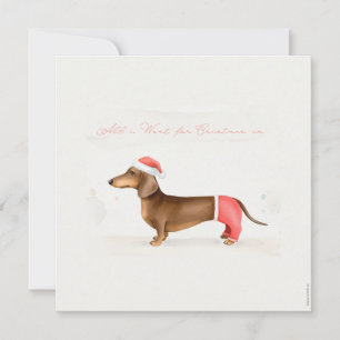 Weihnachtskarte Dackel "All I want for Christmas" Karte