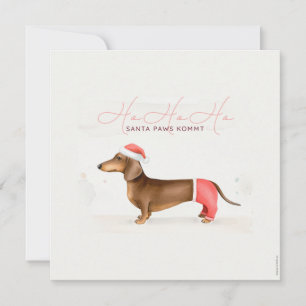 Weihnachtskarte Dackel „Santa Paws“ – Süßer Dackel Karte