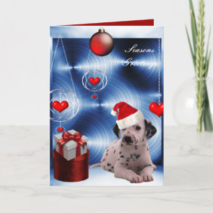Weihnachtskarte Dalmation Welpe Hund Feiertagskarte