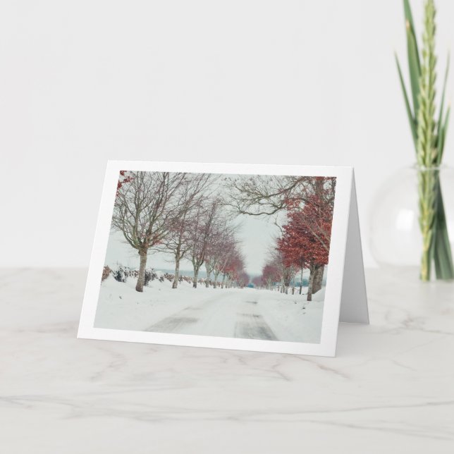 Weihnachtskarte der Cotswold-Schneeszene Feiertagskarte (Vorderseite)