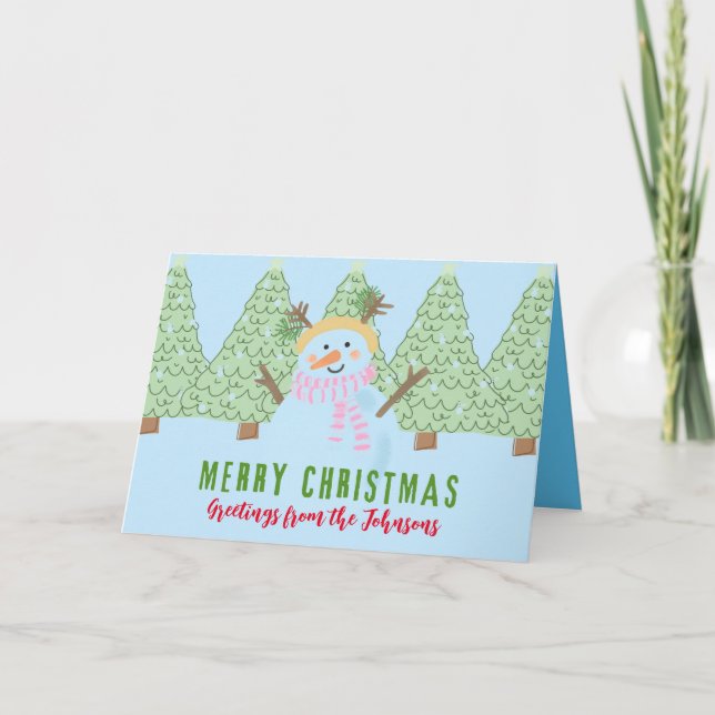 Weihnachtskarte der Familie, Personalisiert Ankündigung (Vorderseite)