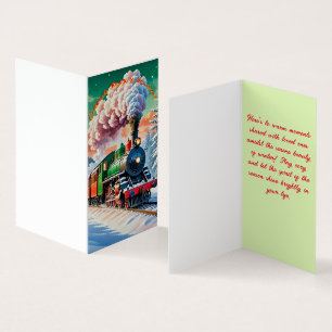 Weihnachtskarte der klassischen Dampflokomotive