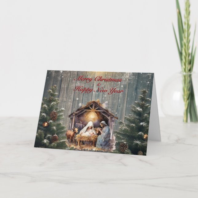 Weihnachtskarte der Krippe Ankündigung (Vorderseite)