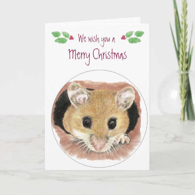 Weihnachtskarte der niedlichen Maus Feiertagskarte (Vorderseite)