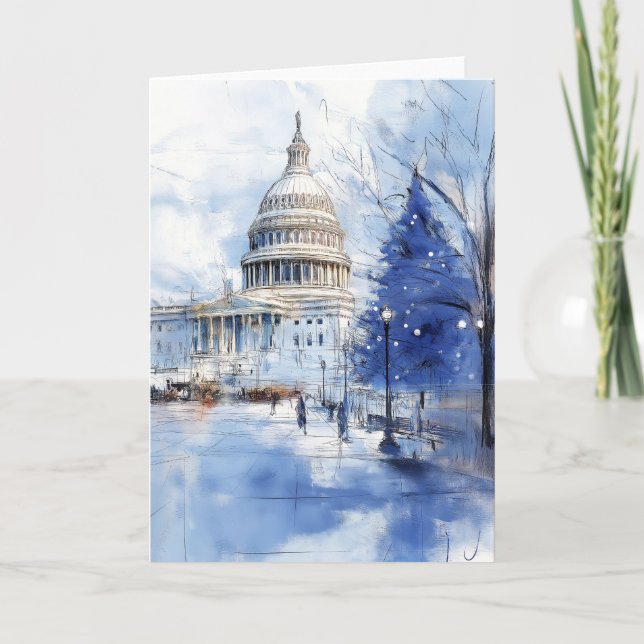 Weihnachtskarte der US Hauptstadt Hill Feiertagskarte (Vorderseite)