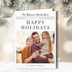 Weihnachtskarte der Zeitung mit Foto Feiertagskarte