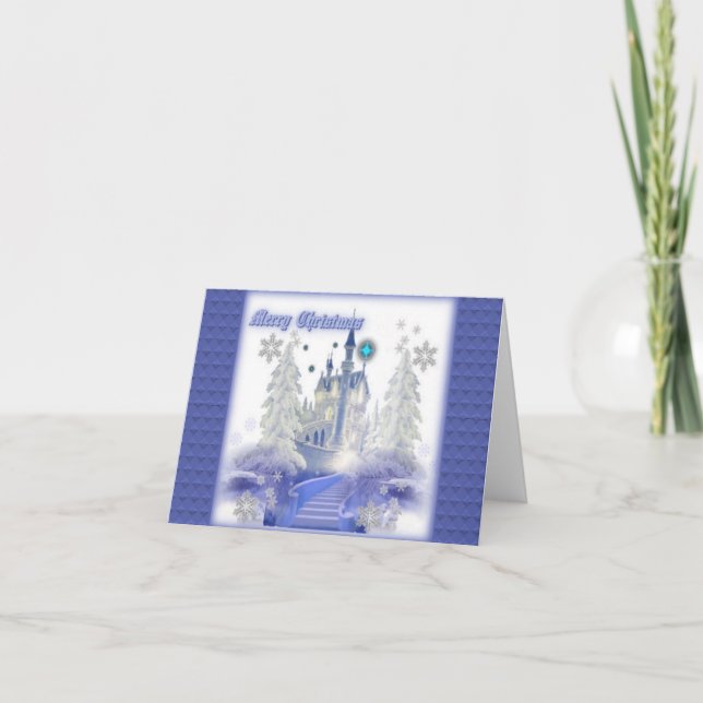 Weihnachtskarte des Eisschlosses Feiertagskarte (Vorderseite)