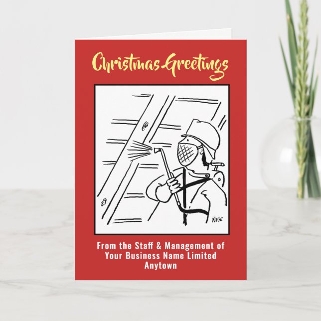 Weihnachtskarte des Holzbehandlungsunternehmens Feiertagskarte (Vorderseite)