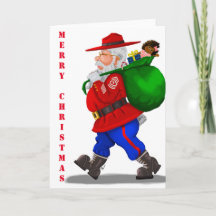 Weihnachtskarte des militärischen Weihnachtsmanns