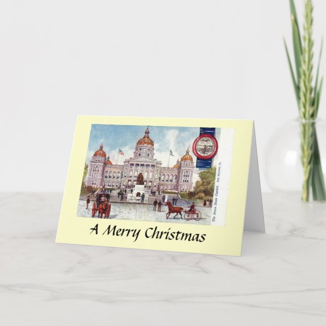 Weihnachtskarte - Des Moines, Iowa, USA Feiertagskarte (Vorderseite)