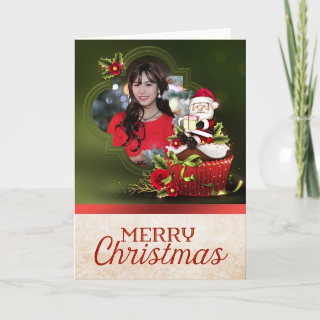 Weihnachtskarte des Santa Foto Feiertagskarte (Vorderseite)