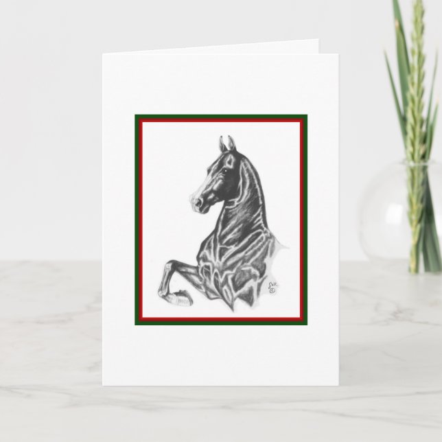 Weihnachtskarte des Sattellebred Horses Feiertagskarte (Vorderseite)