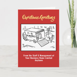 Weihnachtskarte des Umzugsunternehmens Feiertagskarte